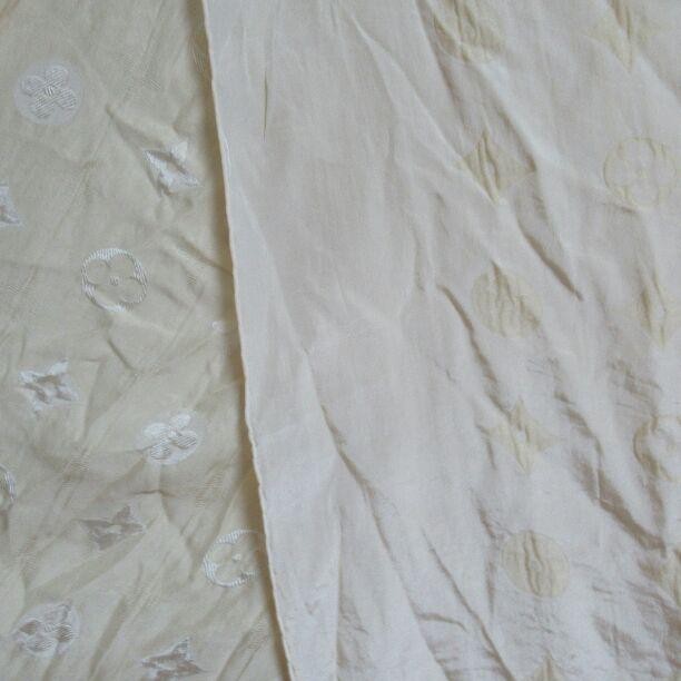 Louis Vuitton Monogram Double Stole in White Cream
