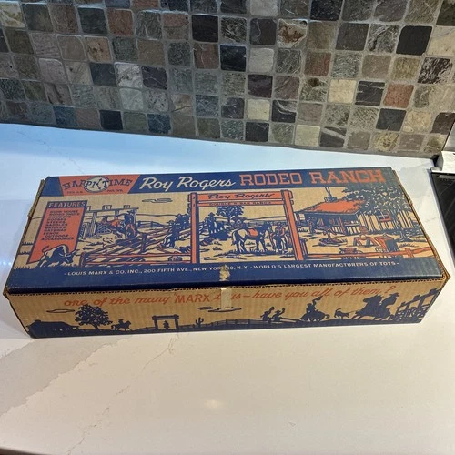 UNUSED! Roy Rogers Rodeo Ranch Louis Marx Playset Double R Bar RARE CONDITION!!