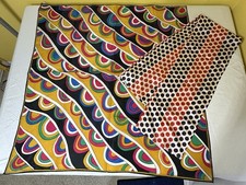 Vintage Women's Scarf Lot 60's Polka Dot Abstract Mod Headwrap Accessories Boho