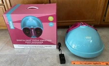 Bliss Spa To Go Shiatsu Deep tissue Vibration & Heat Foot Massager Blue/Pink