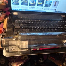 Vintage Roll Rite Good Housekeeping Clear Glass Rolling Pin w/Metal Cap #3193