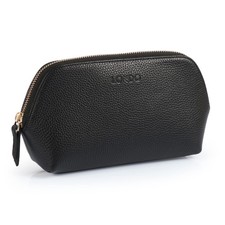 Genuine Leather Makeup Bag   Cosmetic Pouch, Travel Organizer, Toiletry Clutc...