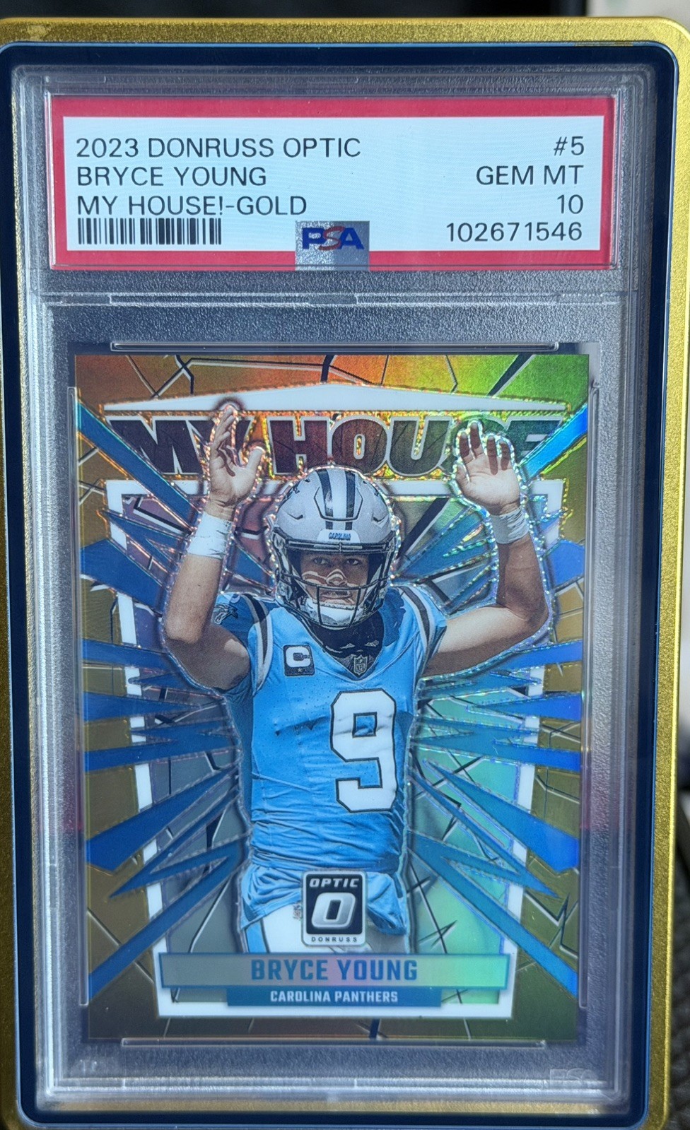 Bryce Young Panini Donruss Optic My House! #5 Gold