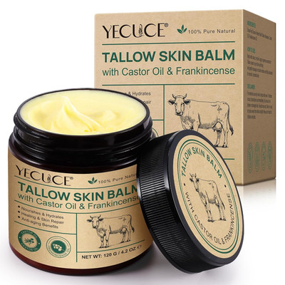 Beef Tallow Creme Mit Honig & Weihrauchöl - Whipped Rindertalg Creme Aus Grass-F