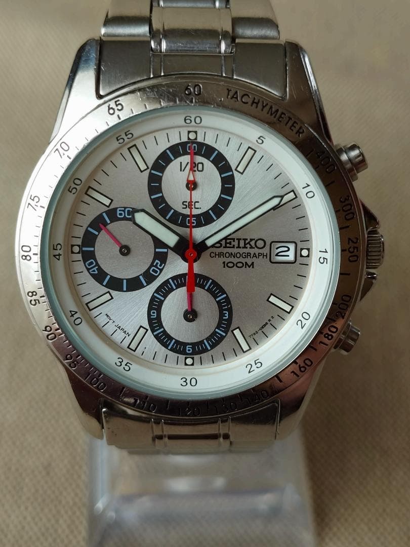 SEIKO Chronograph 100M Quartz 7T92 From Japan - Gem