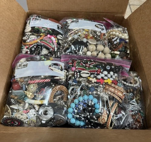 19lbs+ Lot of Vintage to Now WEARABLE Mixed Costume Jewelry Box Bulk Resale #2!