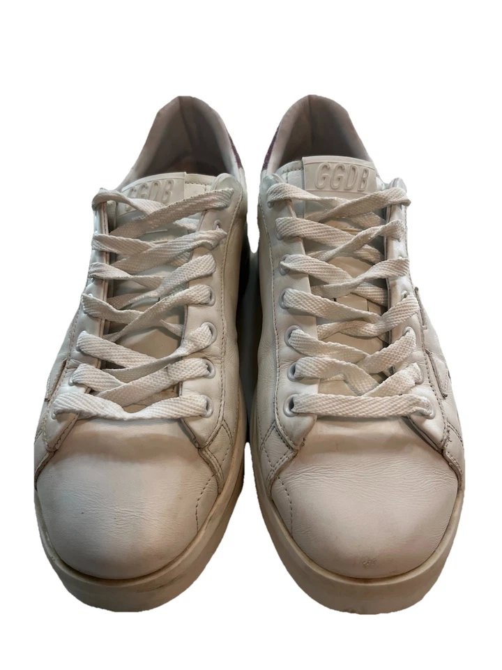 White And Pink Glitter Golden Goose Pure Star Sneakers Size 39 Or 9 Womens - Image 2 of 4