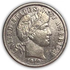 1910 Barber Silver Dime Almost Uncirculated AU Coin, Cleaning #24700