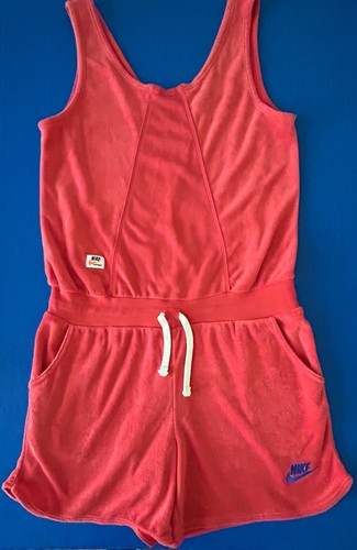 Nike Girls XL Heritage Romper French Terry Drawcord Red Orange WORN ONCE - Picture 3 of 13