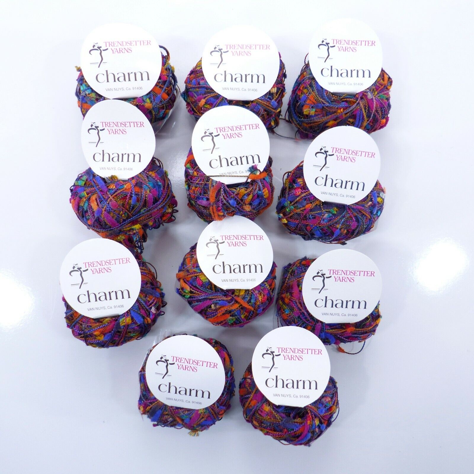 Lot Of 11 Trendsetter Yarns "Charm" Color #80 20g 86m Made in Italy
