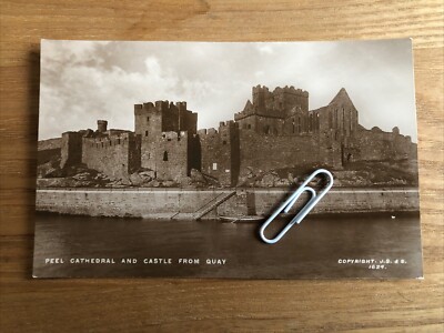 Peel Kathedrale und Schloss von Quay Isle of Man RPPC nicht verschickt