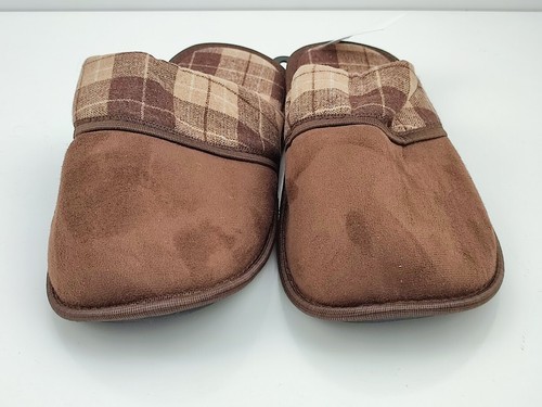Set of 2 Pairs Indoor Slippers Brown Slip On Size L Large warm soft wool blend - Picture 2 of 9