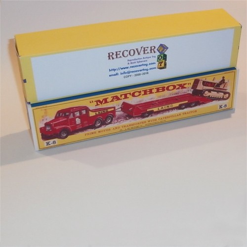 Matchbox Lesney King Size K 8 Prime Mover, Trailer, & Caterpillar Tractor Set - Picture 6 of 9