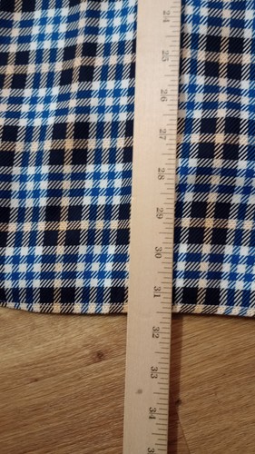Circle of Gentlemen Shirt Mens 17.5 Blue Plaid Spread Collar Long Sleeve Dress - Picture 15 of 18