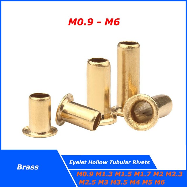 Brass Hollow Rivets Pipe Rivet M0.9/1.3/1.5/1.7/2/2.3/2.5-M6 Rivet- Brass Hollow Rivets Pipe Rivet M0.9/1.3/1.5/1.7/2/2.3/2.5-M6 Rivet-