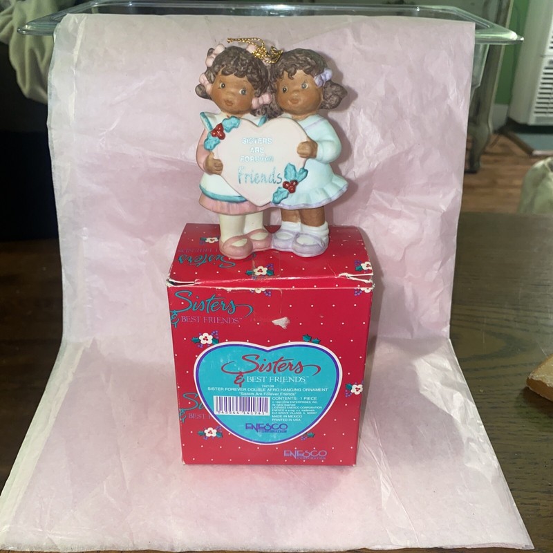 Sisters & Best Friends "Sisters are forever Friends 1993 Porcelain Ornament NEW