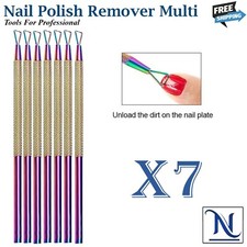7x Stainless Steel Nail Art Tools UV Gel Polish Cuticle Pusher Remover