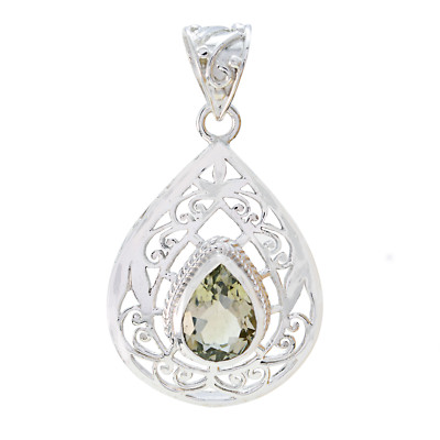 cute Green Amethyst 925 Sterling Silver Green Pendant genuine jewelry US gift