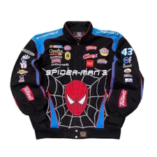 Vintage JH Designs Spider-Man 3 Bobby Lobonte Nascar Jacket w/ Printed Design