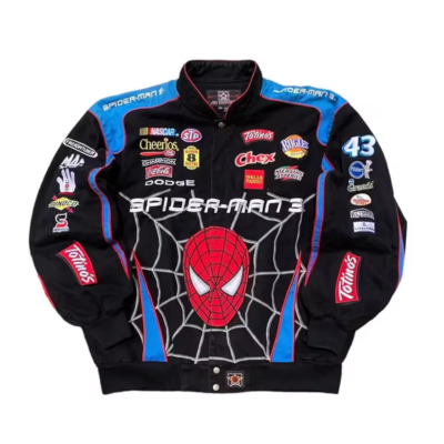 JH design SPIDER-MAN 3 スタジャン Vintage JH Designs Spider-Man 3 Bobby Lobonte Nascar Jacket w