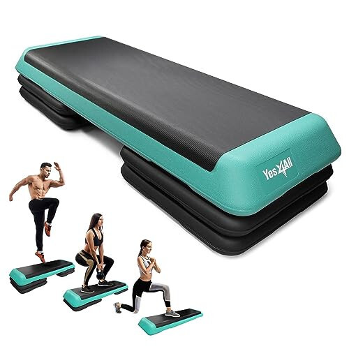 Adjustable Workout Aerobic Exercise Step Platform Health Club Size with 4 Adjust - Picture 1 of 6