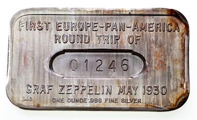 GRAF ZEPPELIN By R. J. Gillio 1 oz. Silver Art Bar | eBay