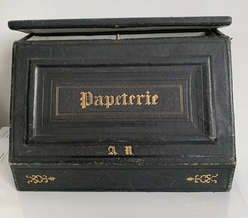 Ancien écritoire papeterie 19eme antique boite Napoleon III - Photo 2/4