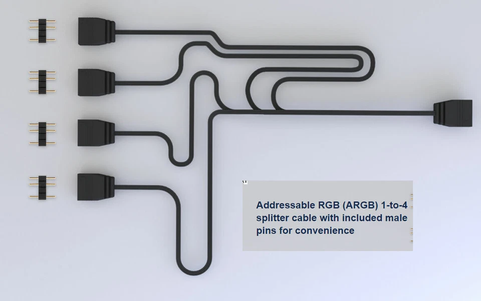 Silverstone CPL03 One-to-Four ARGB Lighting Split Cable - Image 2 of 3