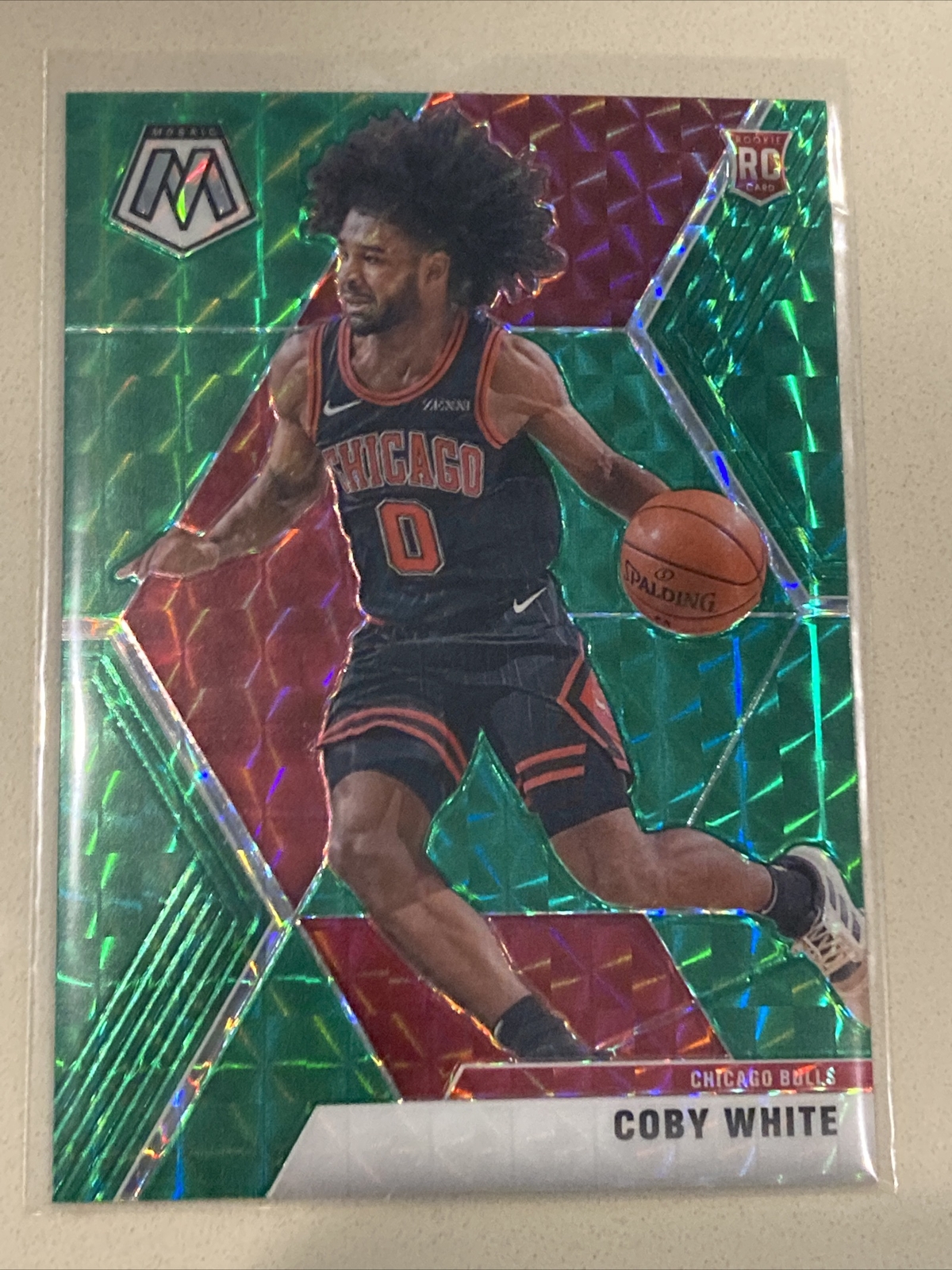 2019-20 Mosaic Coby White GREEN MOSAIC RC PRIZM Chicago Bulls Rookie #211