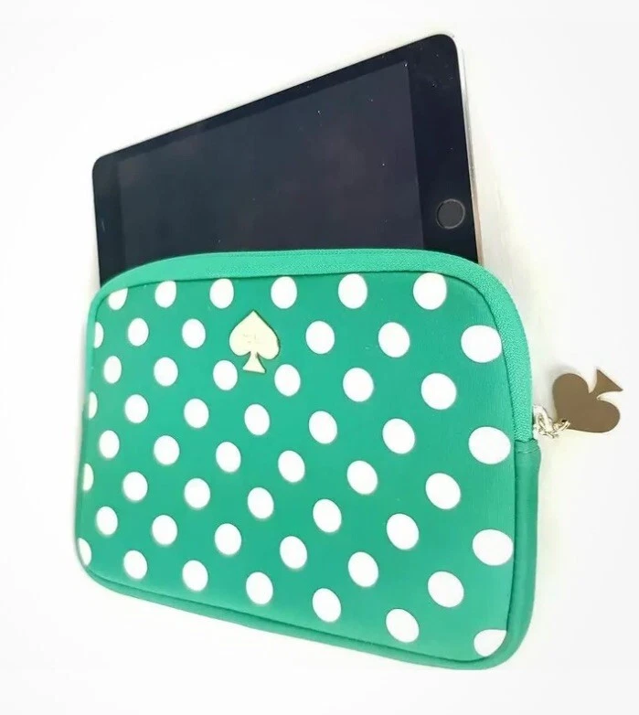 Kate Spade Verde Lunares Tablet Estuche Bolsa Pequeña Bolsa de Maquillaje Acolchada Foto 2 de 4