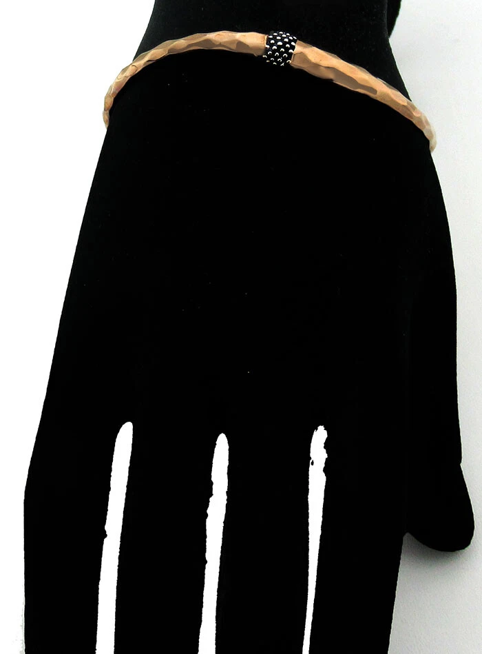 Authentic MICHAEL DAWKINS BANGLE BRACELET .925 Sterling Silver NWT Chocolate LRG - Image 4 of 4