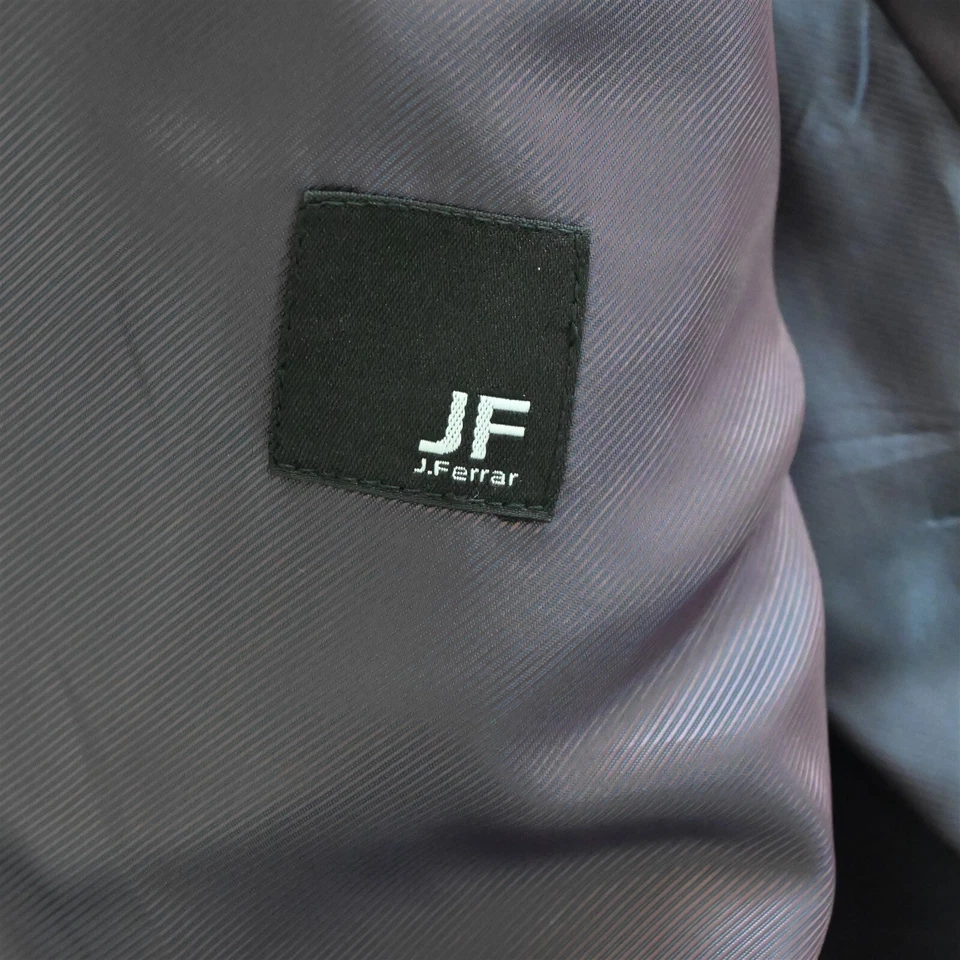 J Ferrar 42R 36x32 Black Stripe Peak Lapel Mens Jacket Pants Suit - Image 4 of 4