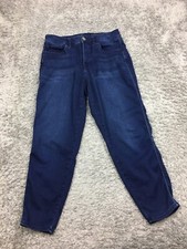 Seven7 Cropped Ankle Jeans Womens Size 10 Blue Dark Wash Skin-Fit Denim