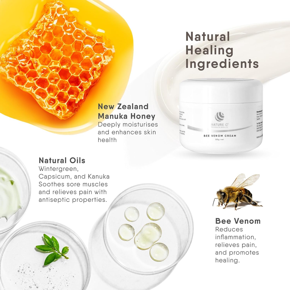 Naturebee Bee Venom Cream Natural Pain Relief for Joint & Muscle Pain