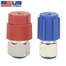 Car A/C R-12 to R-134a Retrofit Conversion Adapter Kit with 7/16 3/8 Valves USA