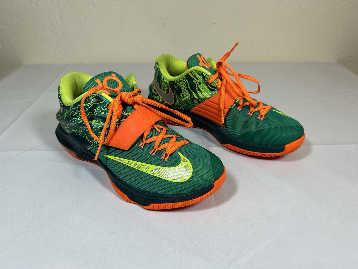 Nike KD 7 Weatherman Shoes Men's Green Orange Sneakers Size 8 | eBay