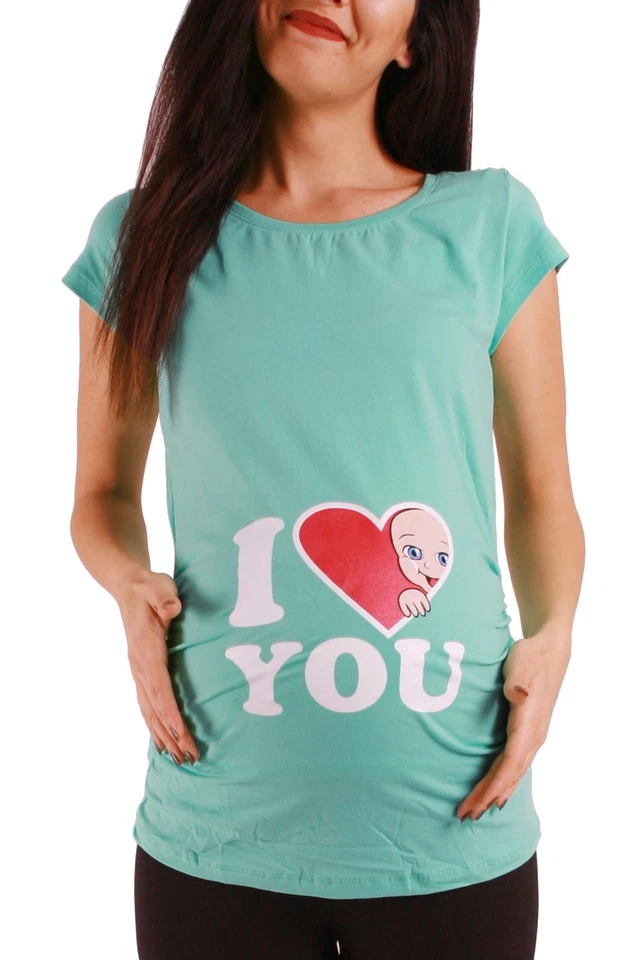 I Love You witzige süße Umstandsmode Umstandspulli Schwangerschaft Geschenk Mama - Bild 1 von 1