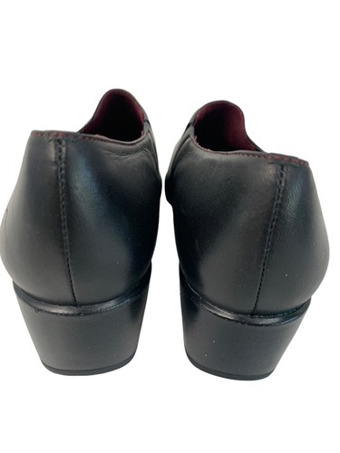 Vintage Clarks Leather Black Shoe Stretch Comfort Size 6.5M 73645 Slip On 7959 - Picture 7 of 9
