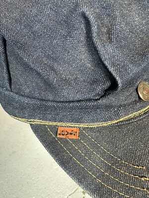 Levi's Vintage 70's Engineer Cap Hat Newsboy Cabbie Orange Tab