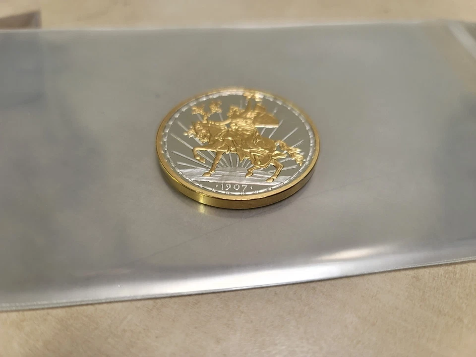 1907 .999 Silver 1oz 50 Centavos Caballito Proof Madalla 300 Minted  2023 - Image 2 of 4