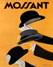 POSTER MOSSANT HATS FRENCH HAT MEN'S FASHION FRANCE VINTAGE REPRO FREE S/H