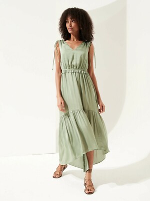 Banana Republic Satin Ruched Maxi Dress, Sage Green Bouquet SIZE 10 #759122 O12 | eBay Banana Republic Satin Ruched Maxi Dress, Sage Green Bouquet SIZE 10 #759122 O12 | eBay