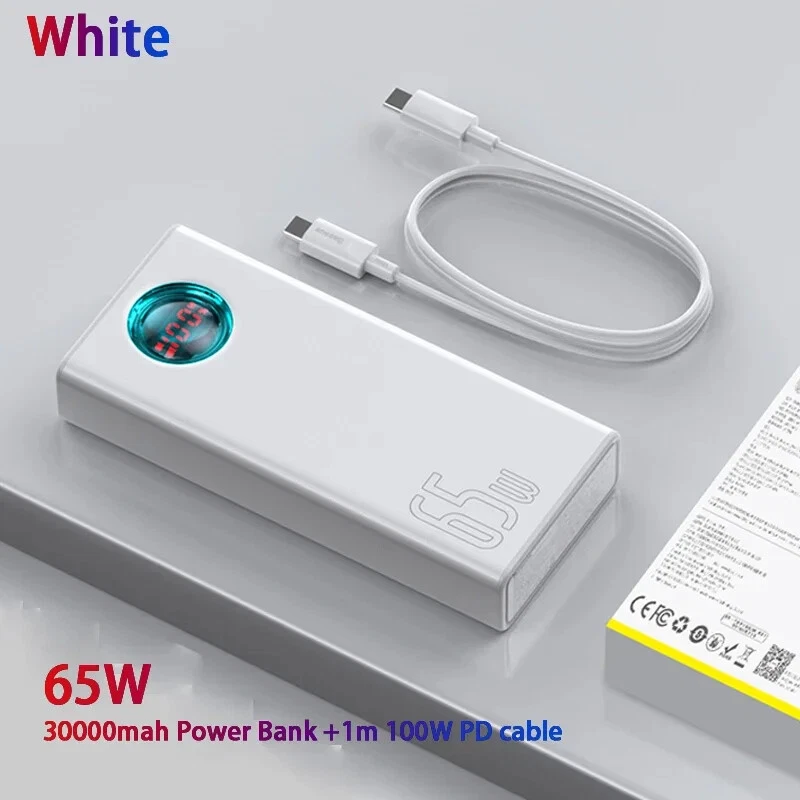 65W 30000mAh PD3.0 Fast Charging Power Bank with FCP SCP Compact Portable External Battery 65W 30000mAh PD3.0 Fast Charging Power Bank with FCP SCP Compact Portable External Battery