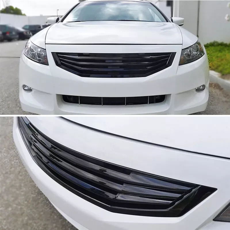 Parrilla superior parachoques delantero negro brillante 2 puertas para Honda Accord cupé 2008-2010 Foto 3 de 4