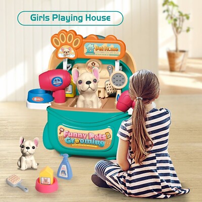 Funny Pets Grooming Toys Pretend Vet Pet Dog Care Play Set