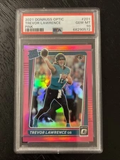 2021 TREVOR LAWRENCE DONRUSS OPTIC PINK ROOKIE #201 PSA 10 JAGUARS