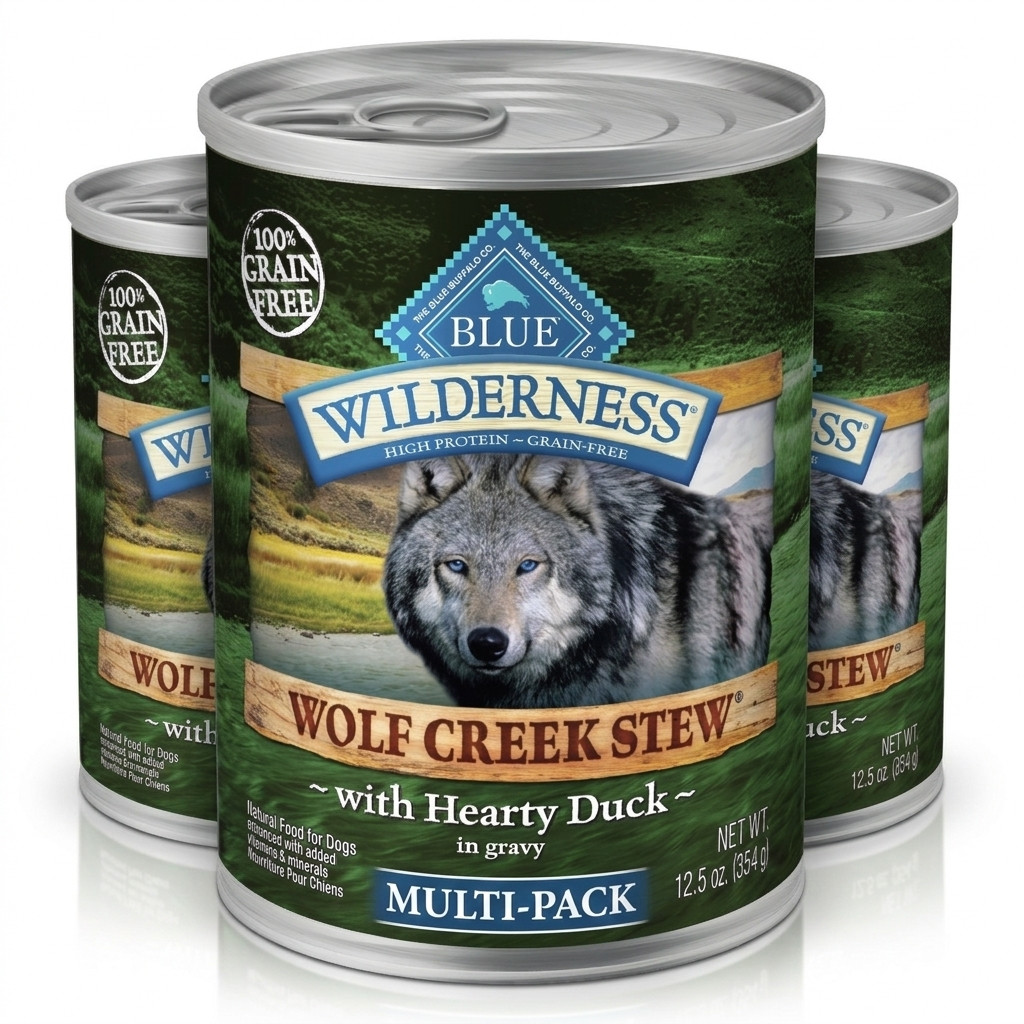 Blue Buffalo Wilderness Wolf Creek Stew, Wet Dog food, 12.5-oz can (pack of 3)