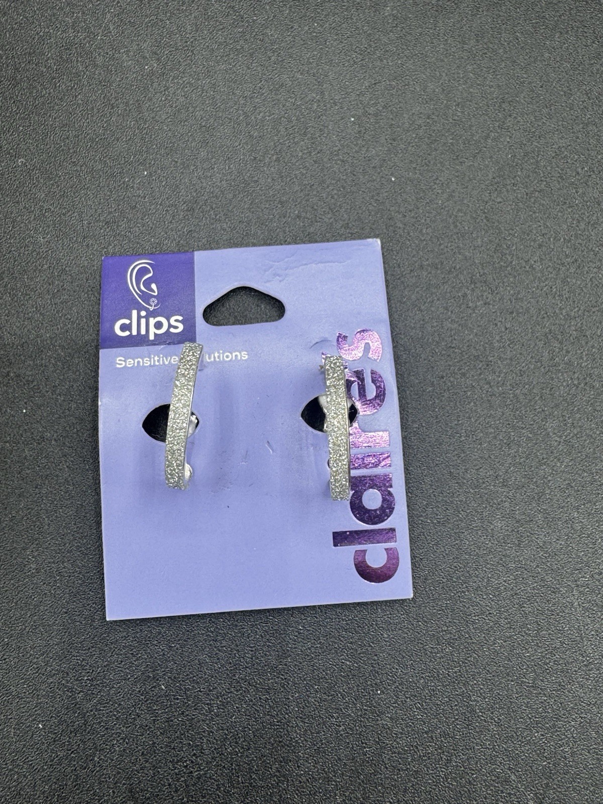Claire’s Silver Glitter Clip On Earrings Sensitive Solutions New