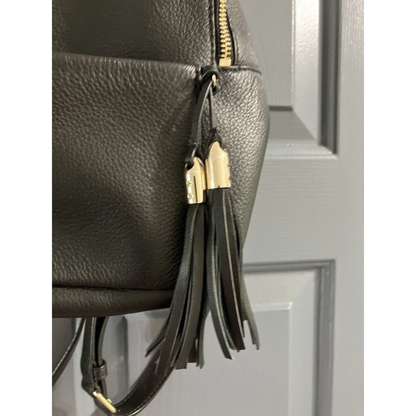 ZAINO KATE SPADE NICOLE LARCHMONT AVE IN PELLE NERA BORSA SCUOLA VIAGGIO