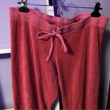 Juicy Couture Vintage Y2K 2000s Pink Velour Track Pants Size Medium